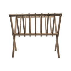 Organisateur porte-magazines au sol en bois foncé refermable 22x38xH33 cm