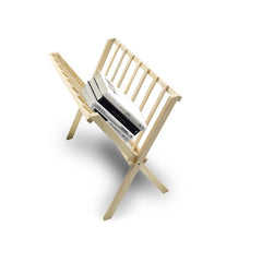 Organisateur porte-magazines au sol en bois clair refermable 22x38xH33 cm