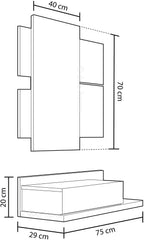 Meuble d’entrée 265797 Tekkan Tiroir et Miroir Design Moderne 75x29x116