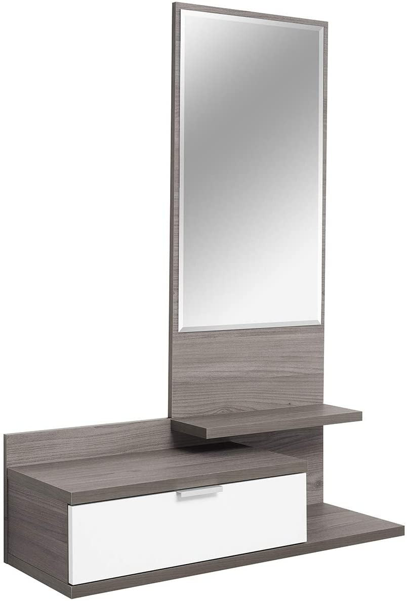 Meuble d’entrée Dahlia avec tiroir et miroir de style moderne 116x81x29 cm