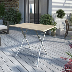 Table pliante En acier peint Bingo 80 et dessus en bois 80x60xH72 cm