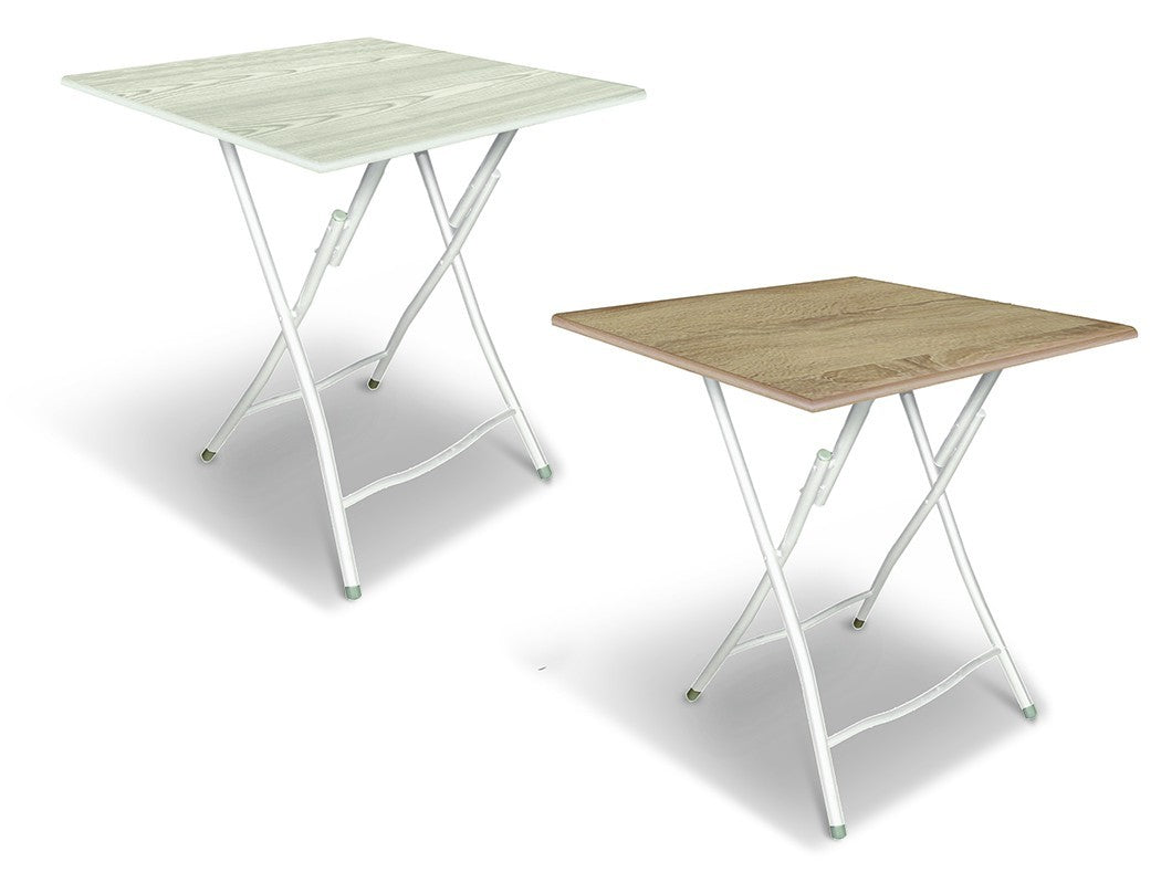 Table pliante En acier peint Bingo 80 et dessus en bois 80x60xH72 cm