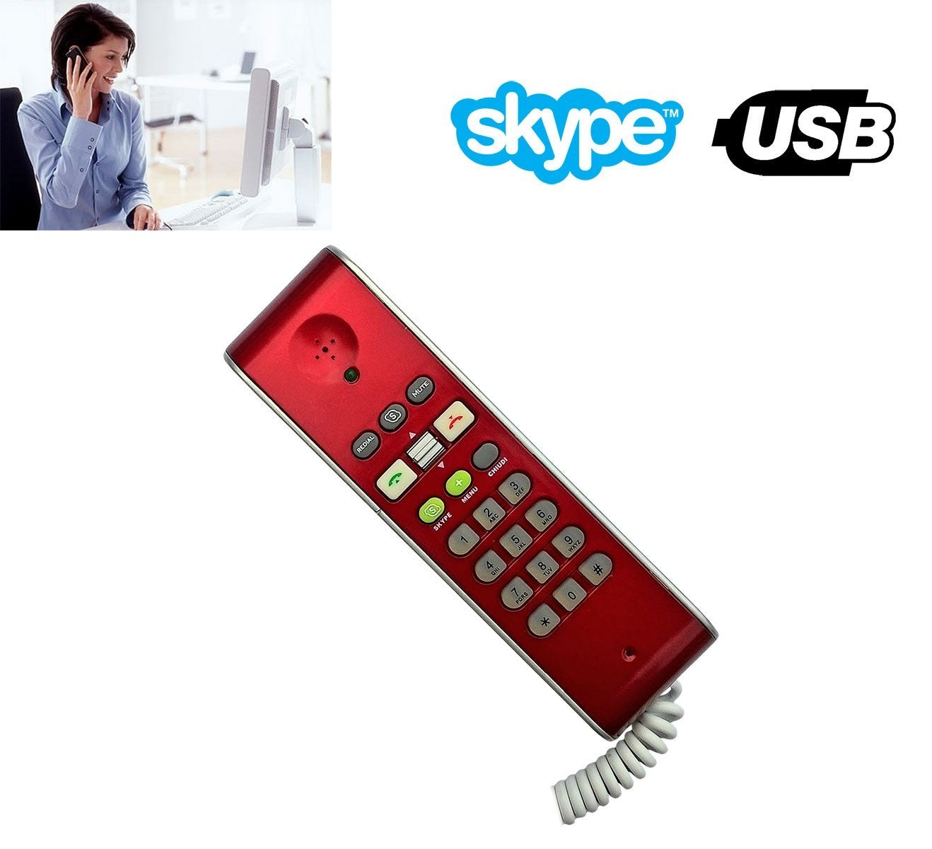 Téléphone VoIP USB compatible avec Skype pour appeler vos amis gratuitement