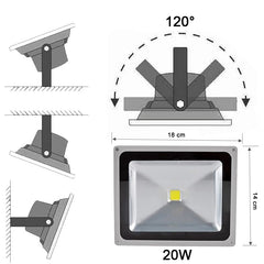 Phare led extérieur 20W pour le sol avec télécommande change de couleur RGB