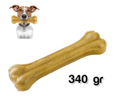 Friandise pour chien en forme d'os 100% peau de porc pressée anti-stress 340 gr