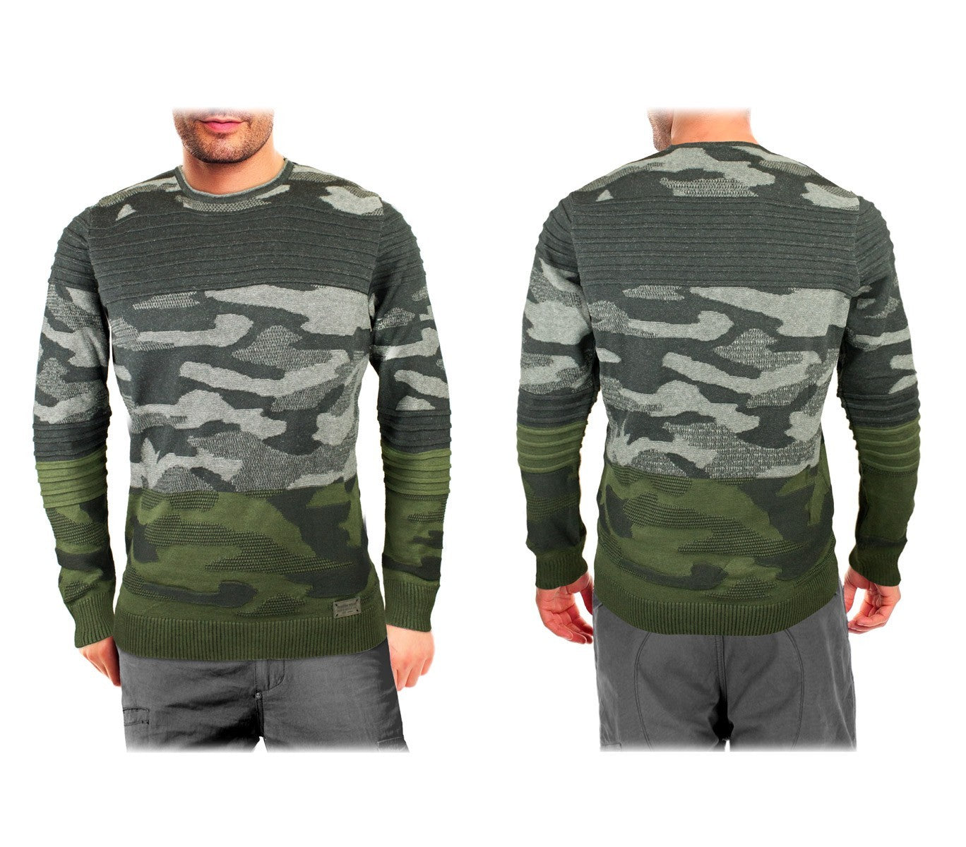 3027 Pull ras du cou BLACK NUMBER pour homme modèle SOLDIER camouflage