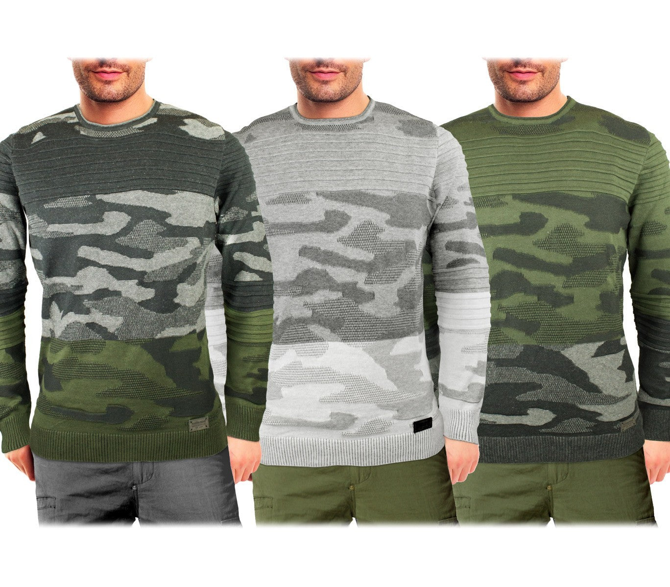 3027 Pull ras du cou BLACK NUMBER pour homme modèle SOLDIER camouflage
