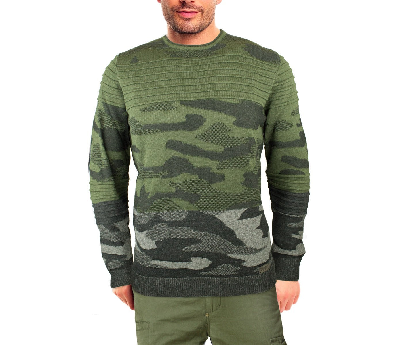 3027 Pull ras du cou BLACK NUMBER pour homme modèle SOLDIER camouflage
