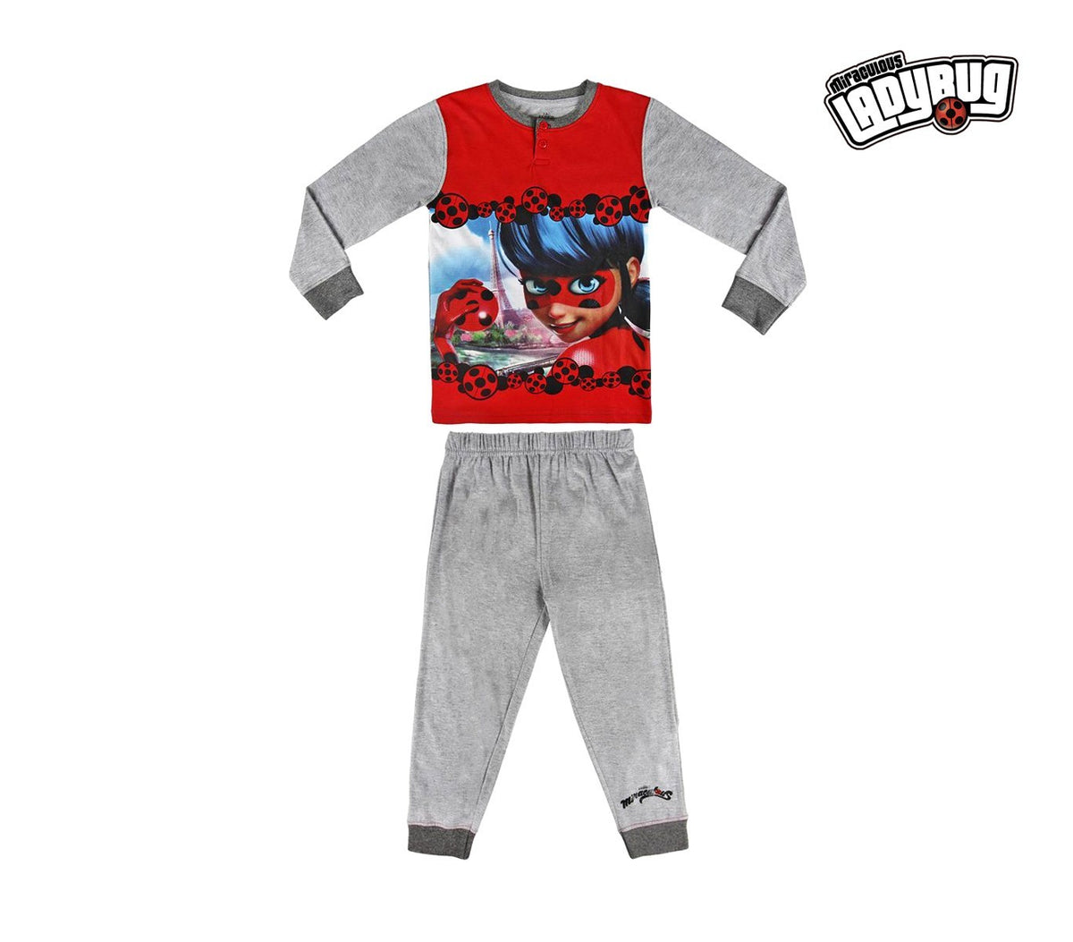 22-2283 Pyjama enfant imprimé LADYBUG manches longues de 4 à 10 ans en coton