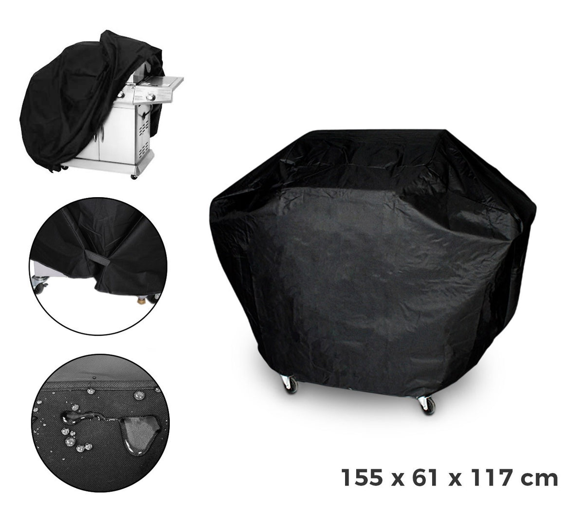 4216 Housse de protection pour barbecue tissu imperméable 155 x 61 x 117 cm