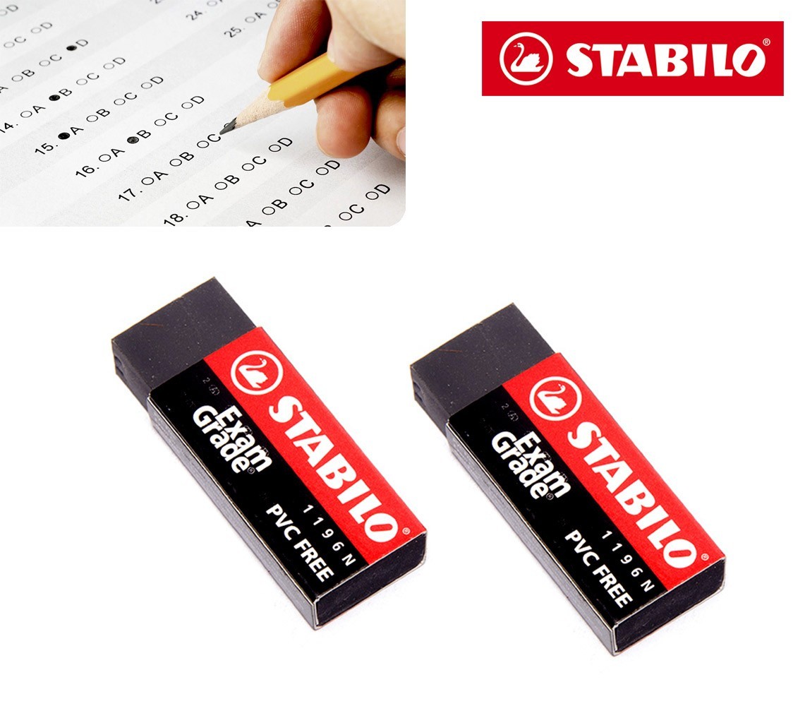 B-12833 Set 2 gommes Stabilo modèle Exam Grade efface sans résidu couleur noir