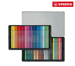 6850-6 Boîte métal de 50 feutres Stabilo Pen 68 trait 1 mm couleurs assorties