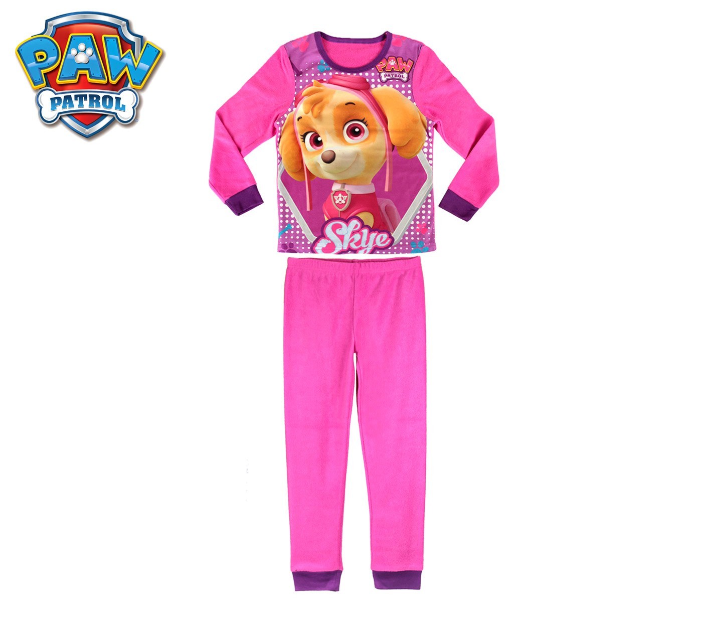 828173 Pyjama enfant imprimé Paw Patrol Skye en polaire chaude de 3 à 6 ans