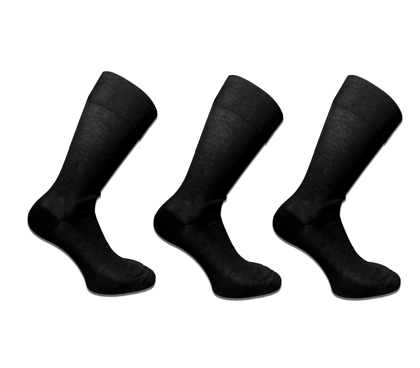 Pack de 6 ou 12 paires de chaussettes en fil d'Ecosse Noire pour hommes