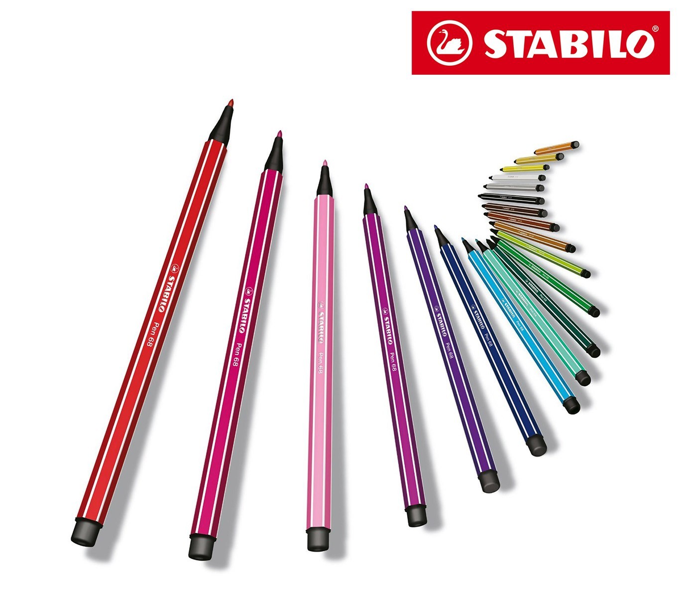 6830-6 Boîte métal de 30 feutres Stabilo Pen 68 trait 1 mm couleurs assorties
