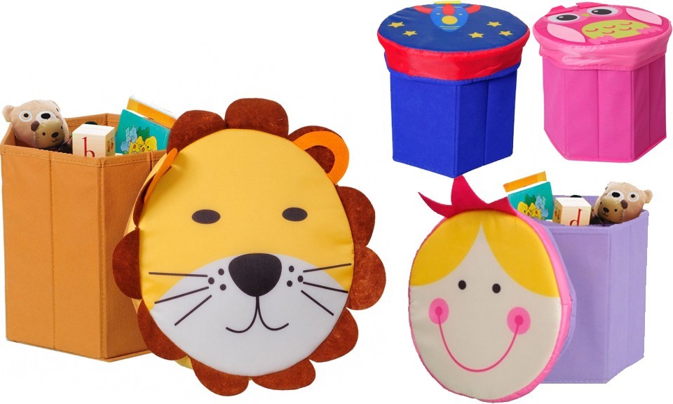 Boite de rangement avec couvercle pour chambre enfant - Range jouet 27 x H28 cm