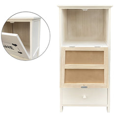 Armoire porte-pain en bois 90x40x29 avec 3 tiroirs et contenant de pain