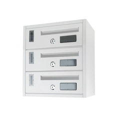 Boîte aux lettres en copropriété 3 places Iron White 25x39x36 cm BLANC