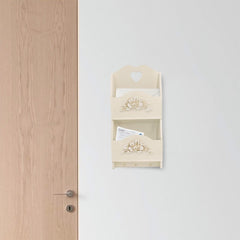 Porte-lettres murales en bois 2 places décoration fleurs 29Hx6Px18L cm
