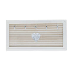 Porte-clés en bois avec 5 crochets de style minable avec coeur central