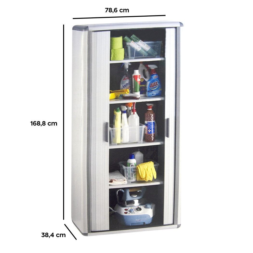 Armoire EASY ROLL 2 volets coulissants 5 Étagères 170HX38Px78L cm