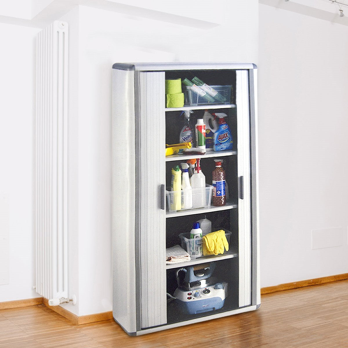 Armoire EASY ROLL 2 volets coulissants 5 Étagères 170HX38Px78L cm