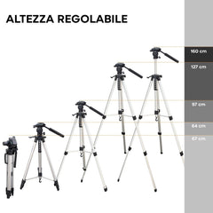 Trépied réglable 64 à 160cm 14376 chevalet en aluminium universel caméra