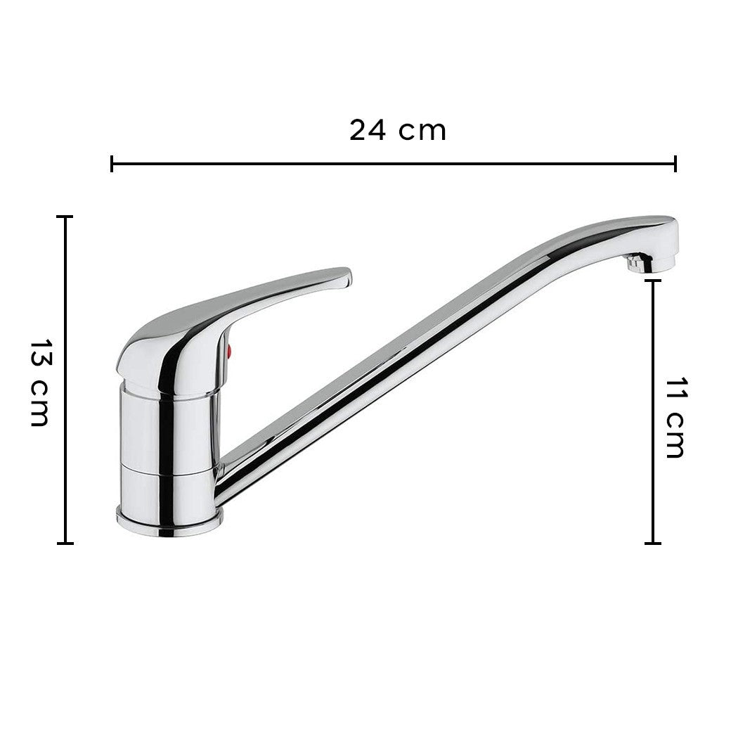 Robinet pour évier de cuisine Europa 4005 en laiton gris chromé massif