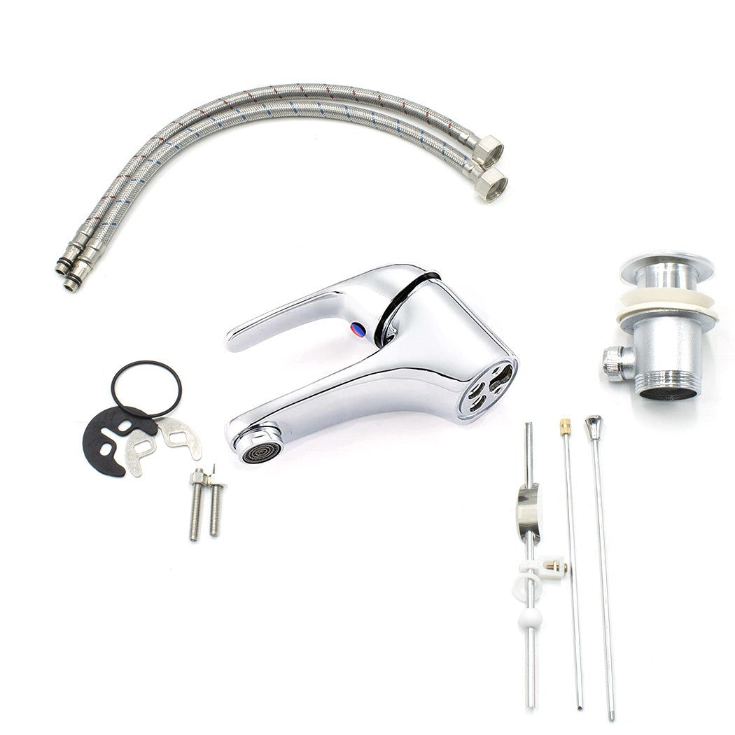 Mélangeur Robinet Lavabo Selenia 90043-5 en Acier avec Tubes Raccordement