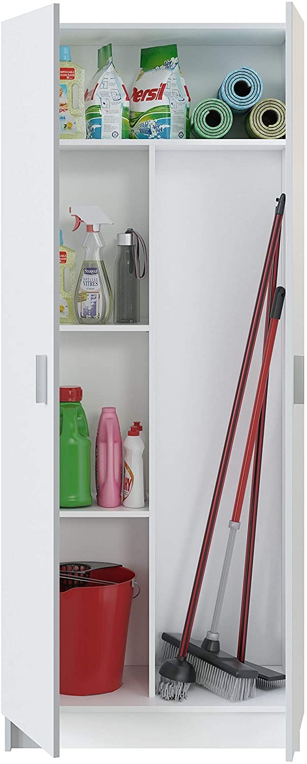 Mobile polyvalent 240800 Armoire Porte-scope 2 Portes Couleur Blanc 73x37x180cm