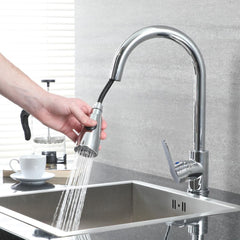 Mélangeur Robinet Chromé pour Évier GR-7544 avec Douche Amovible 75cm