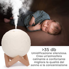 Lampe lune 3D conduit 13cm aromathérapie intensité lumière humidificateur