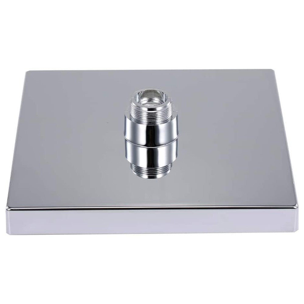 Pomme de douche fixe 8 conduit RGB Chromothérapie carrée en ABS haute pression