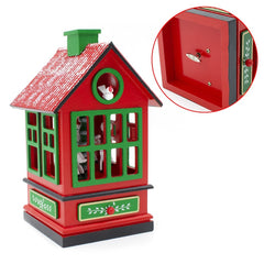 Carillon carrousel chalet en bois avec manivelle musique et mouvement