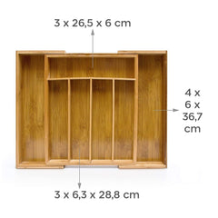 Portecouverts en bambou extensible 550873 38x41x5 cm 7 Compartiments