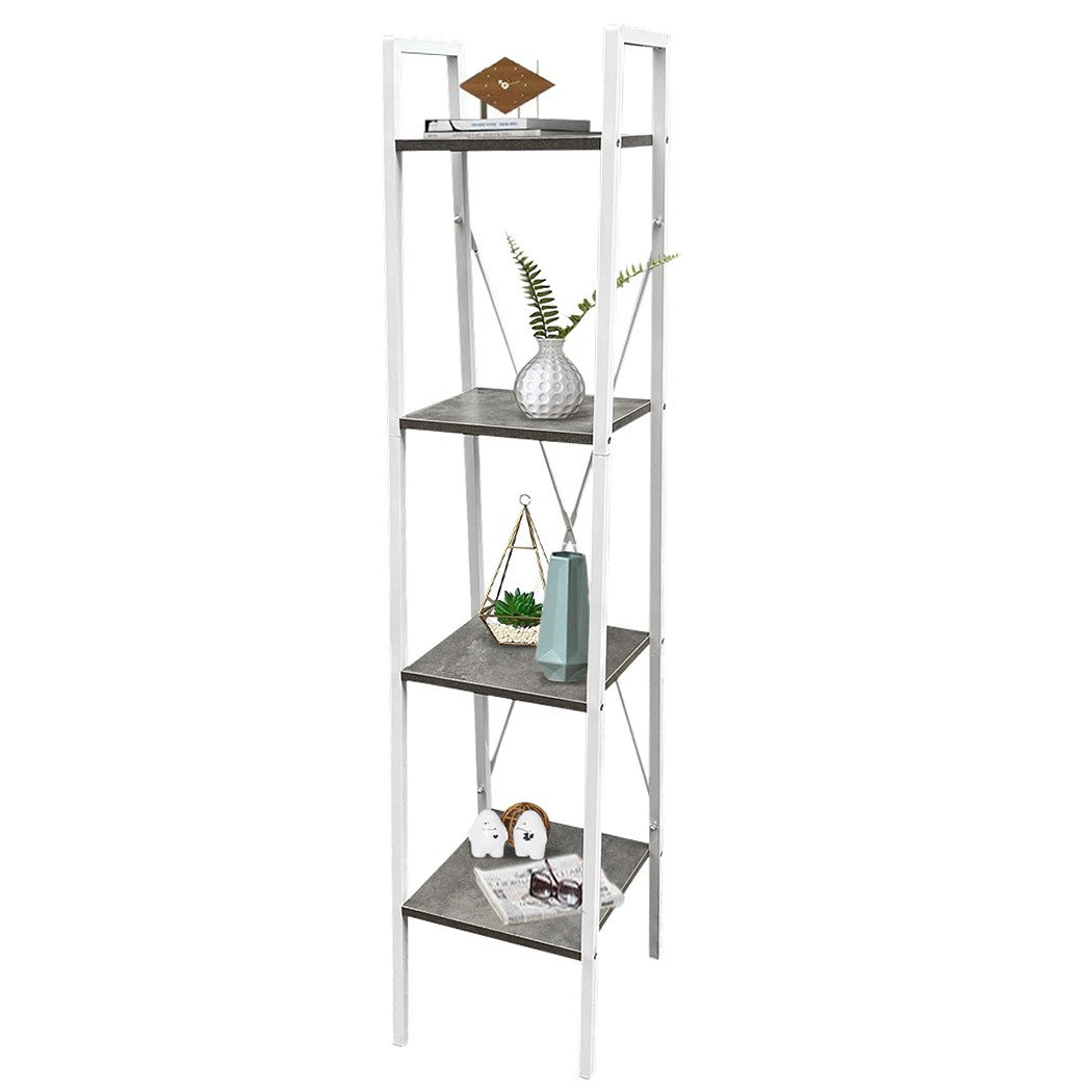 Bibliothèque Étagère pour livres 4 Étagères à colonne en métal 148Hx38x34cm
