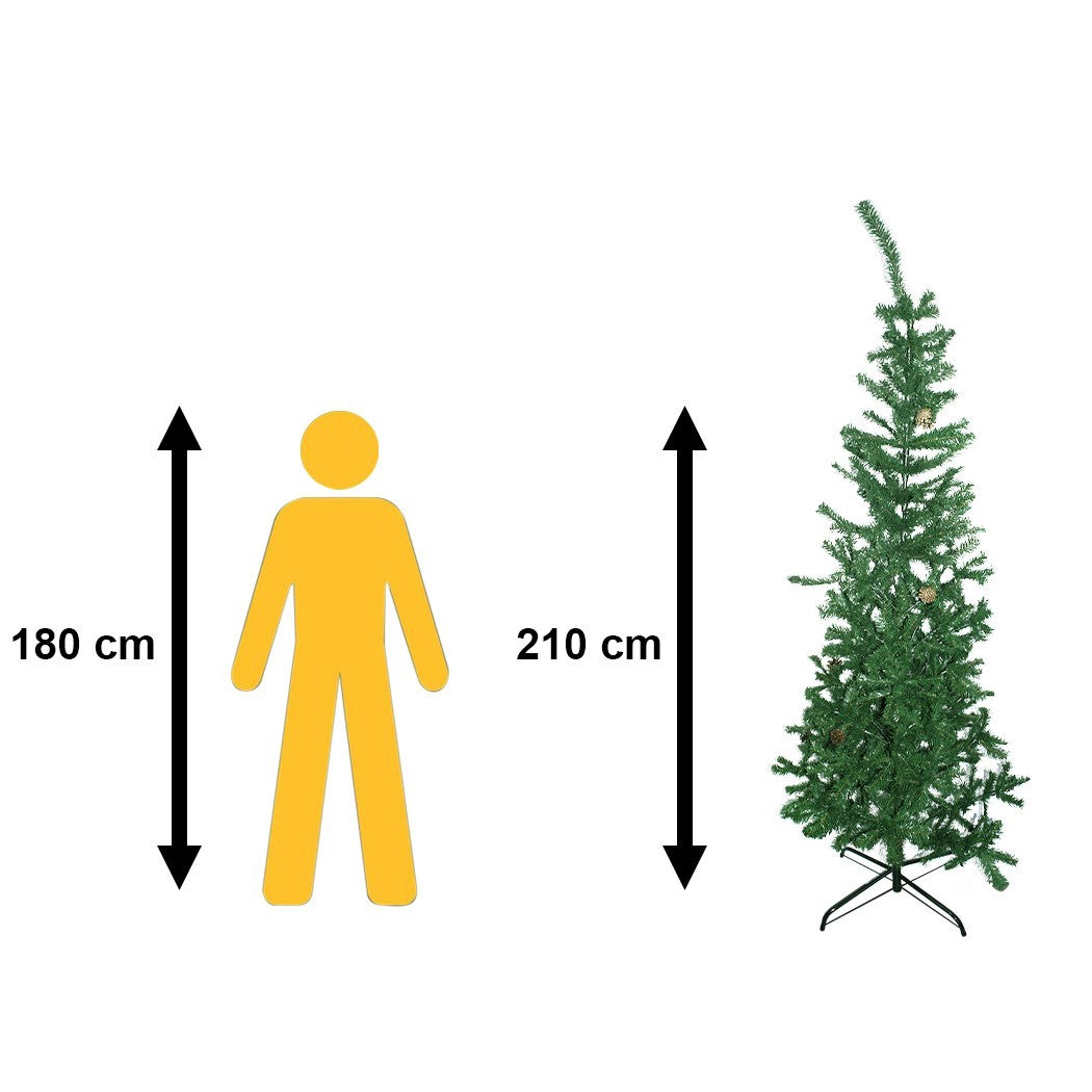 Arbre de Noel 210H cm 245007 avec 531 branches pliantes en PVC sapin artificiel
