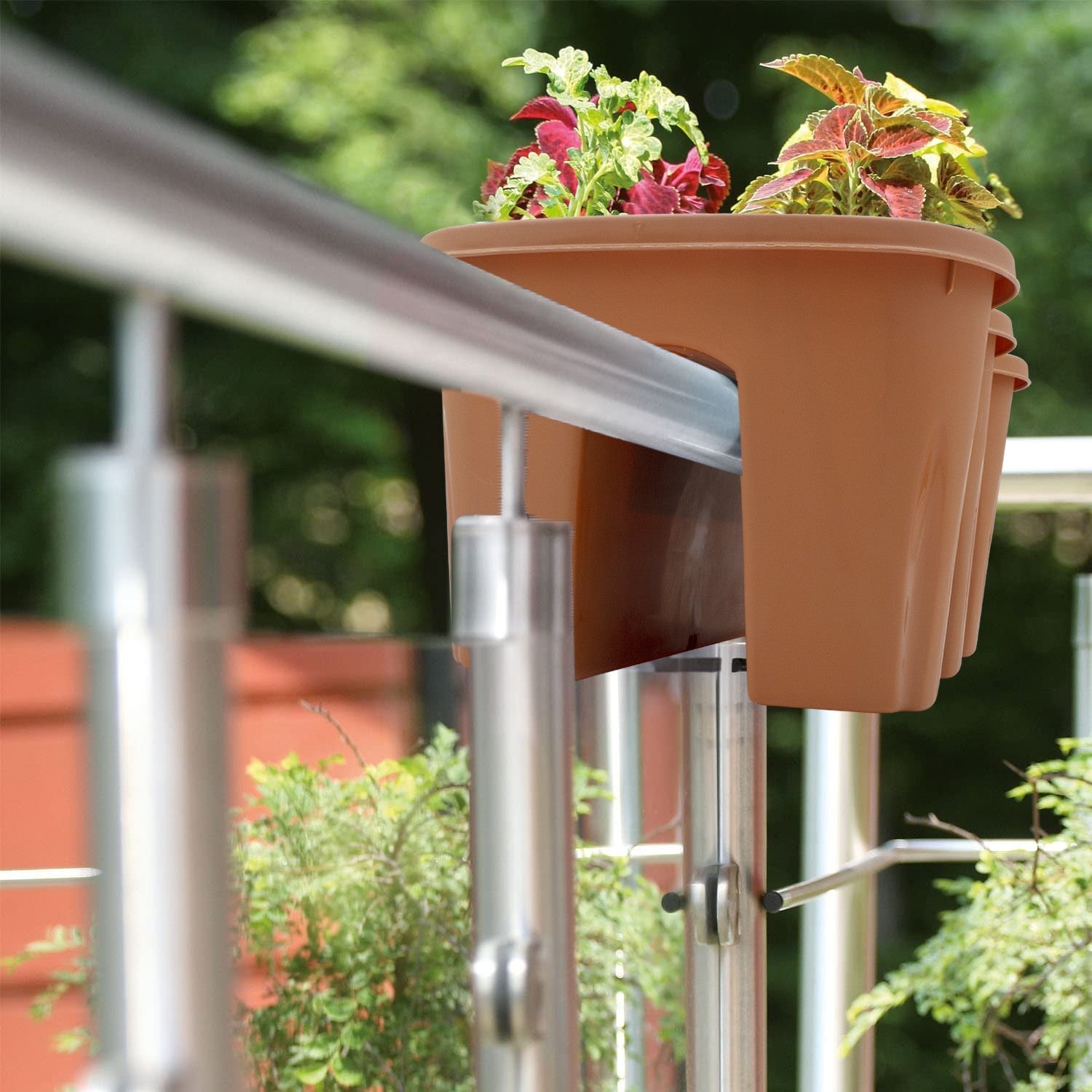 Planteur Balcon pour Balustrade en plastique Vase Porte-fleurs pour Balcon
