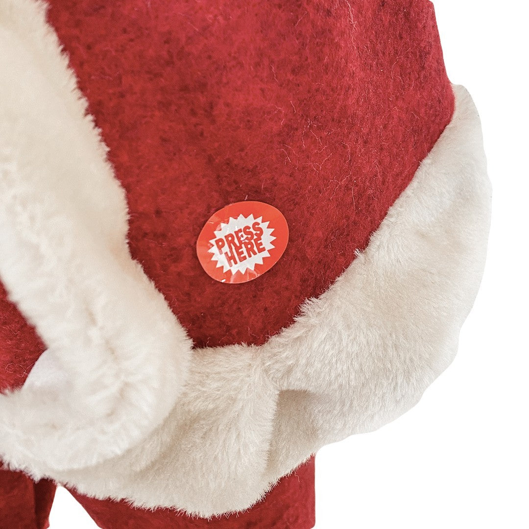 Santa Rouge et Crème Décoration de Noel 90H cm avec Musique et Lumières