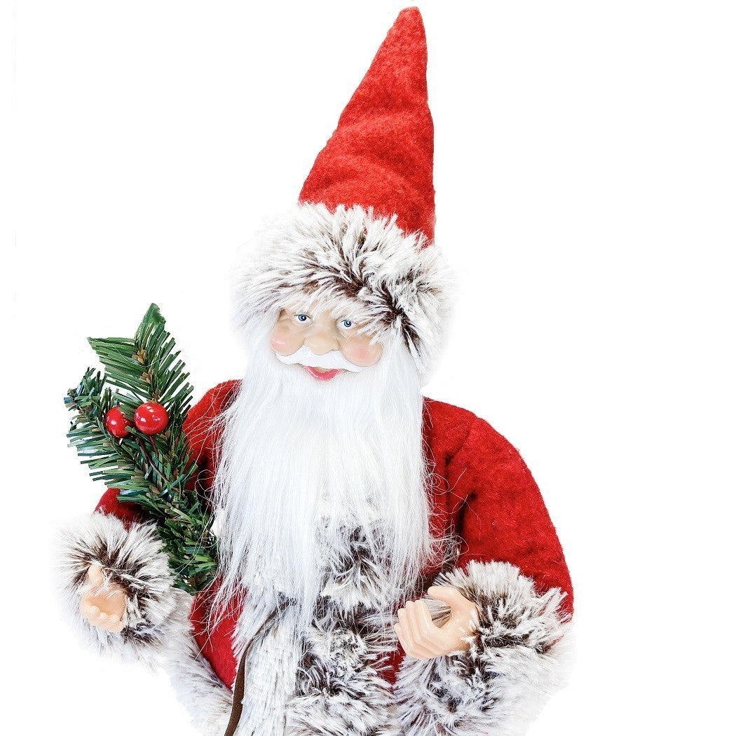 Santa Claus Rouge et Gris art. 144187 Décoration de Noel 30H cm