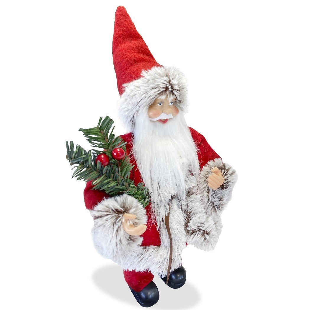 Santa Claus Rouge et Gris art. 144187 Décoration de Noel 30H cm