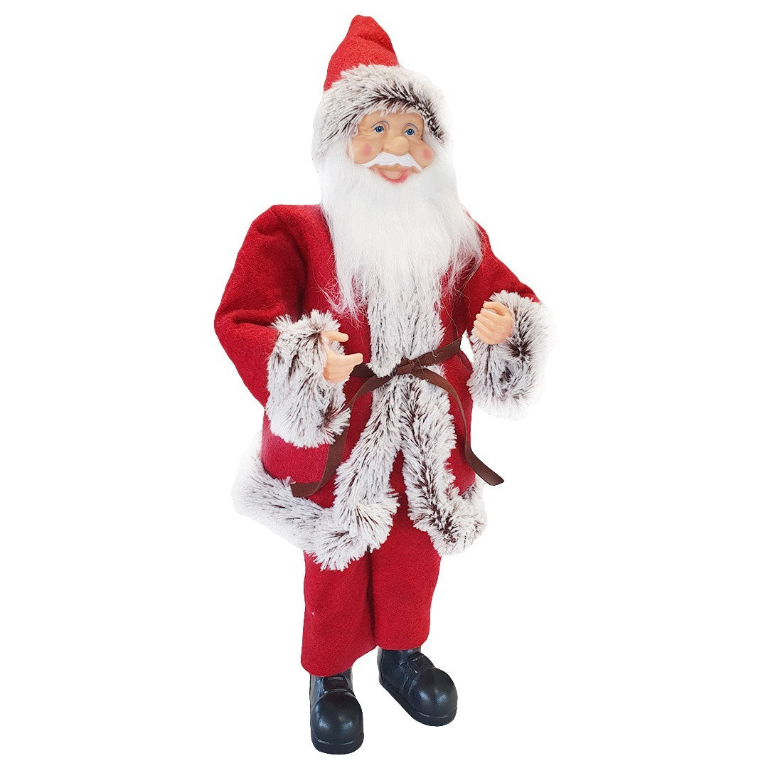 Santa Claus Robe Rouge et Gris 144199 Décoration de Noel 50H avec Mini-Lumière