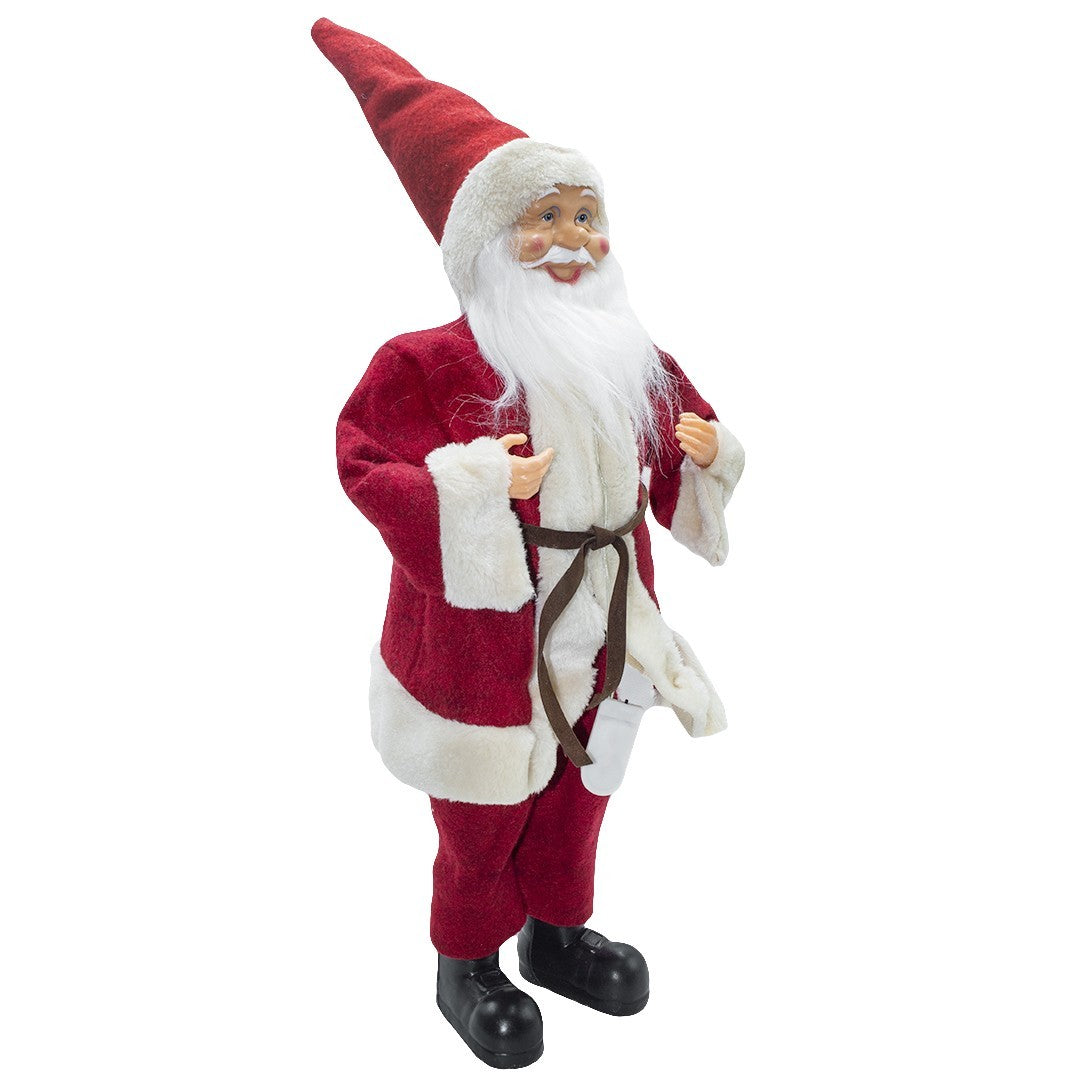 Santa Claus Robe Rouge et Crème 144198 Décoration de Noel 50H avec Mini-Lumière