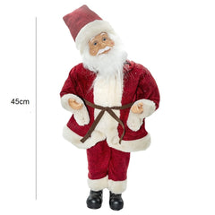 Santa Rouge 144194 avec mécanisme à Carillon 45H cm Sons et Mouvement
