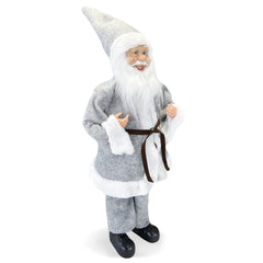 Santa Claus Robe Gris Art 144201 Décoration de Noel 50H cm avec Mini-lumière