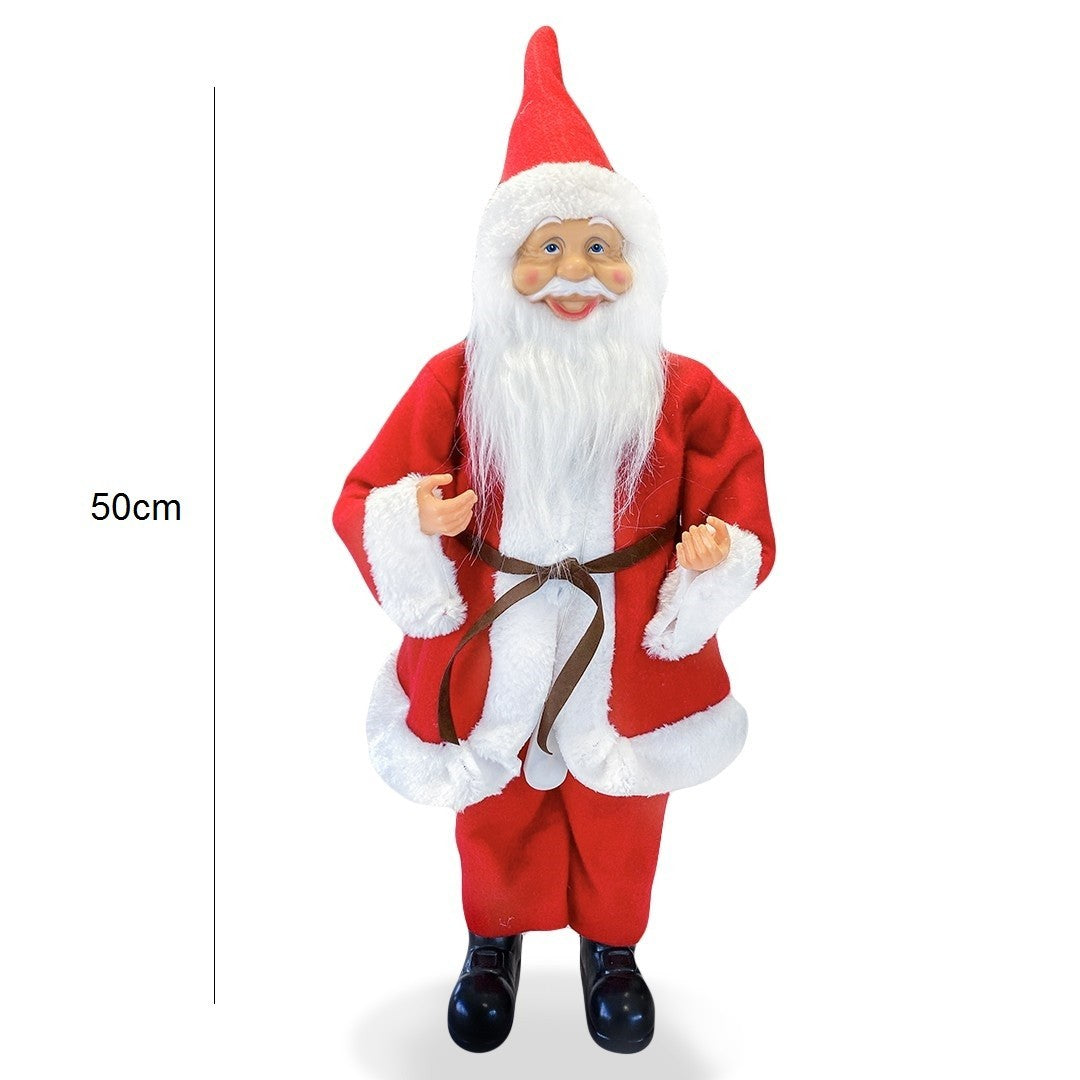 Santa Robe Rouge art. 144200 Décoration de Noel 50H cm avec Mini-lumière