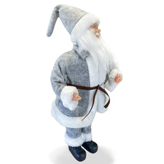 Santa Claus Gris 144197 45H cm avec Mécanisme Carillon Sons et Mouvement