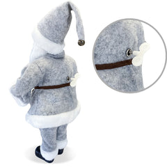 Santa Claus Gris 144197 45H cm avec Mécanisme Carillon Sons et Mouvement