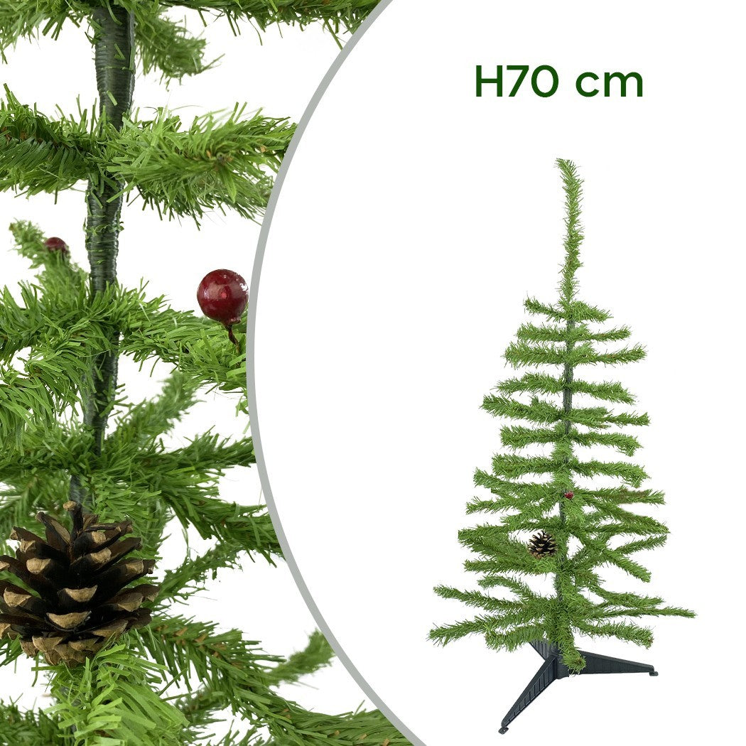 Sapin de Noël 70H Cm Branches pliantes pommes de pin Artificiel en PVC