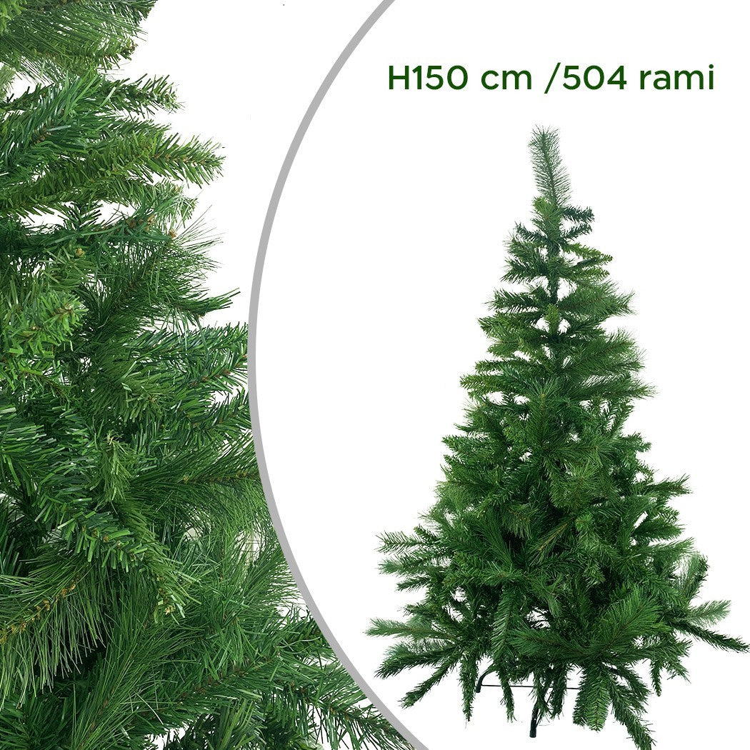 Arbre de Noel 150cm avec 504 branches pliantes en PVC sapin artificiel